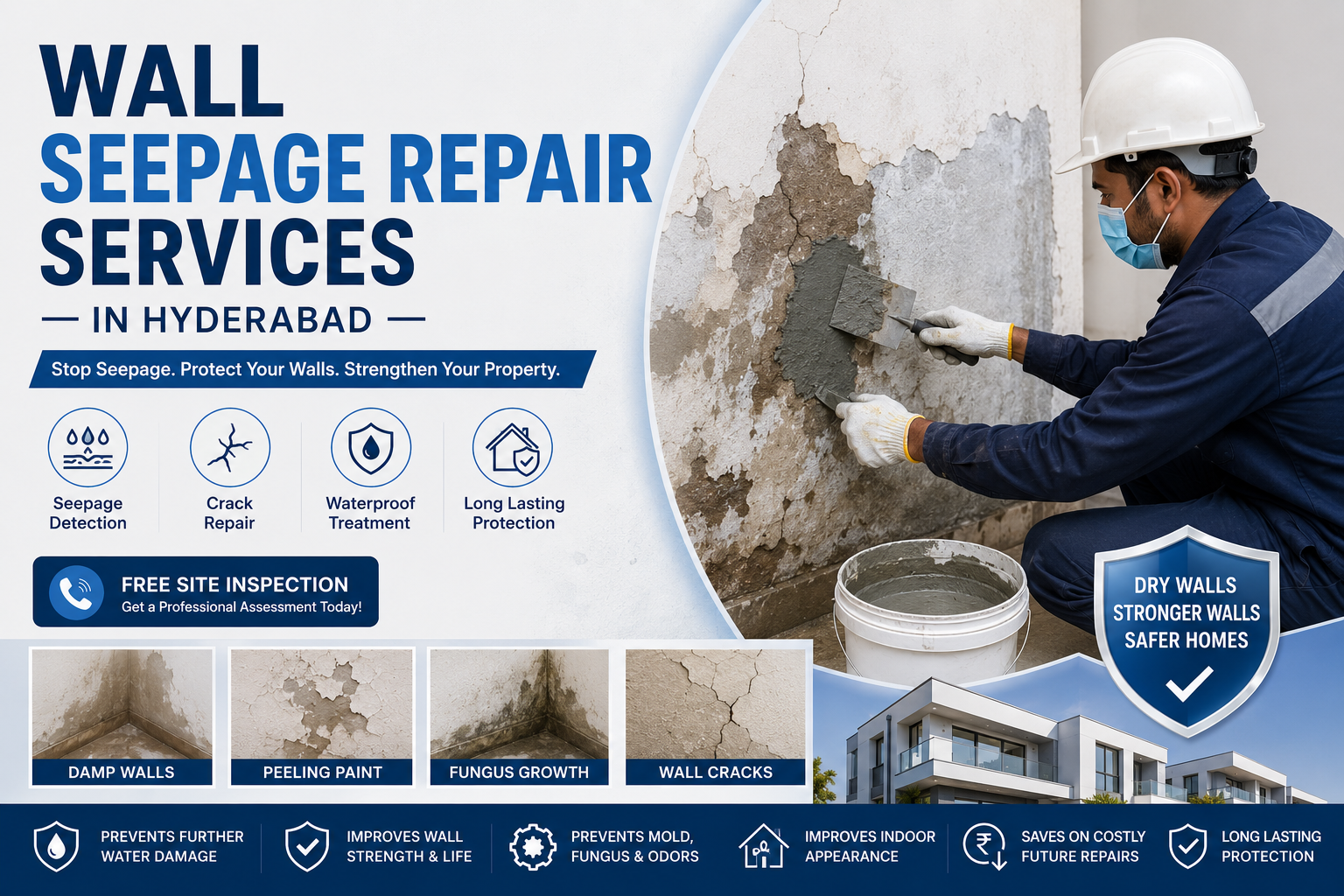 Wall Seepage Repair Services in Hyderabad